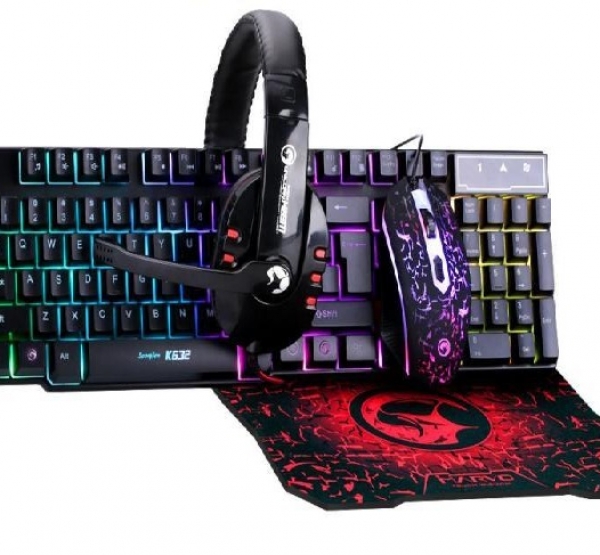 Keyboad+Mouse+Mousepad +Headset Marvo CM370 (USB) đen Led